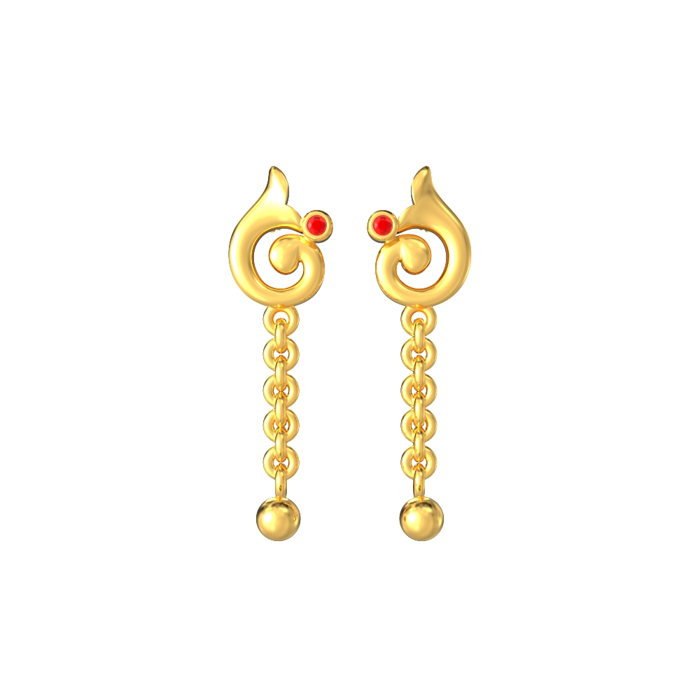 Curvy-Pattern-Gold-Earrings