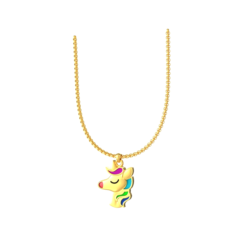 Dashing-Horse-Gold-Pendant-for-kids