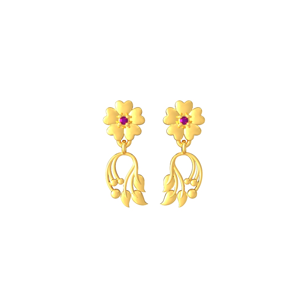 Fascinating-Floral-Gold-Earrings