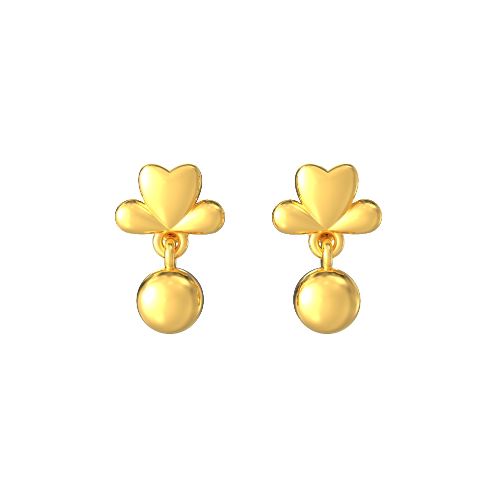 Floral-Heart-Gold-Earring