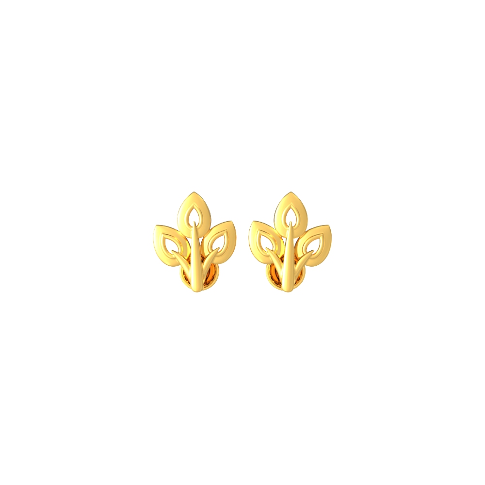 Leaves-Design-Gold-Earrings