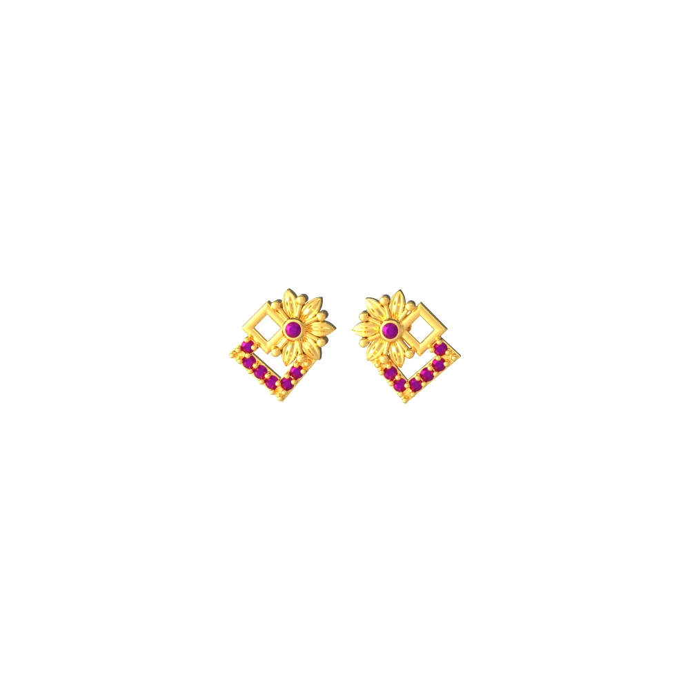 Modernised-Floral-Gold-Earrings
