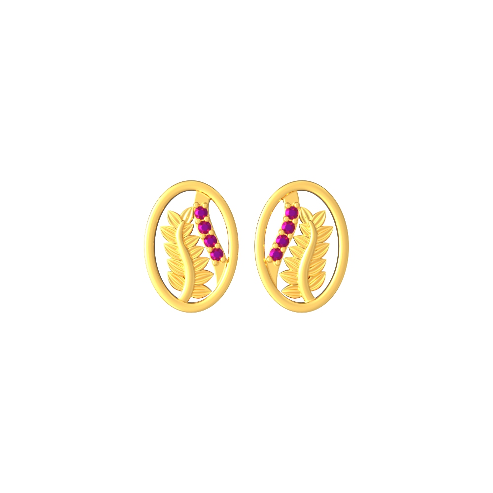 Oval-Leaves-Gold-Earrings