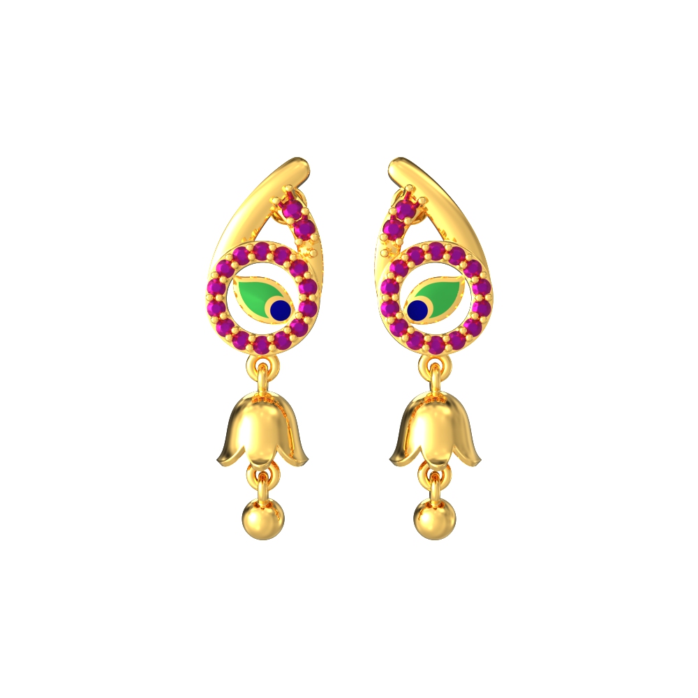 Peacock-Gold-Drops-Earrings