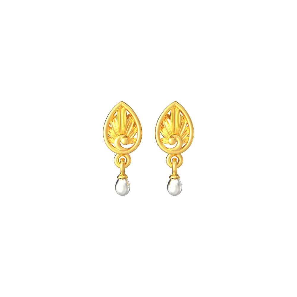 Pear-Design-Gold-Earrings