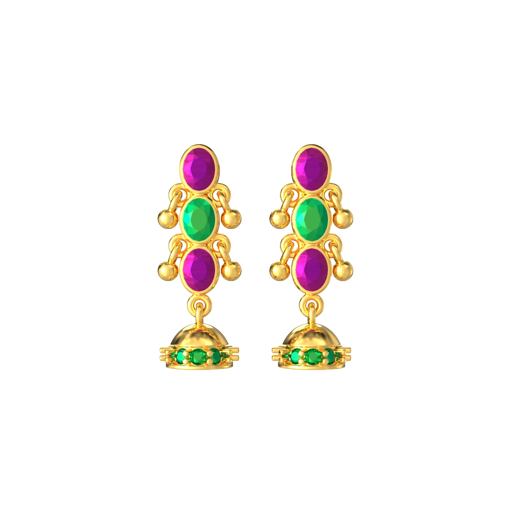 Stacked-Oval-Gold-Earrings