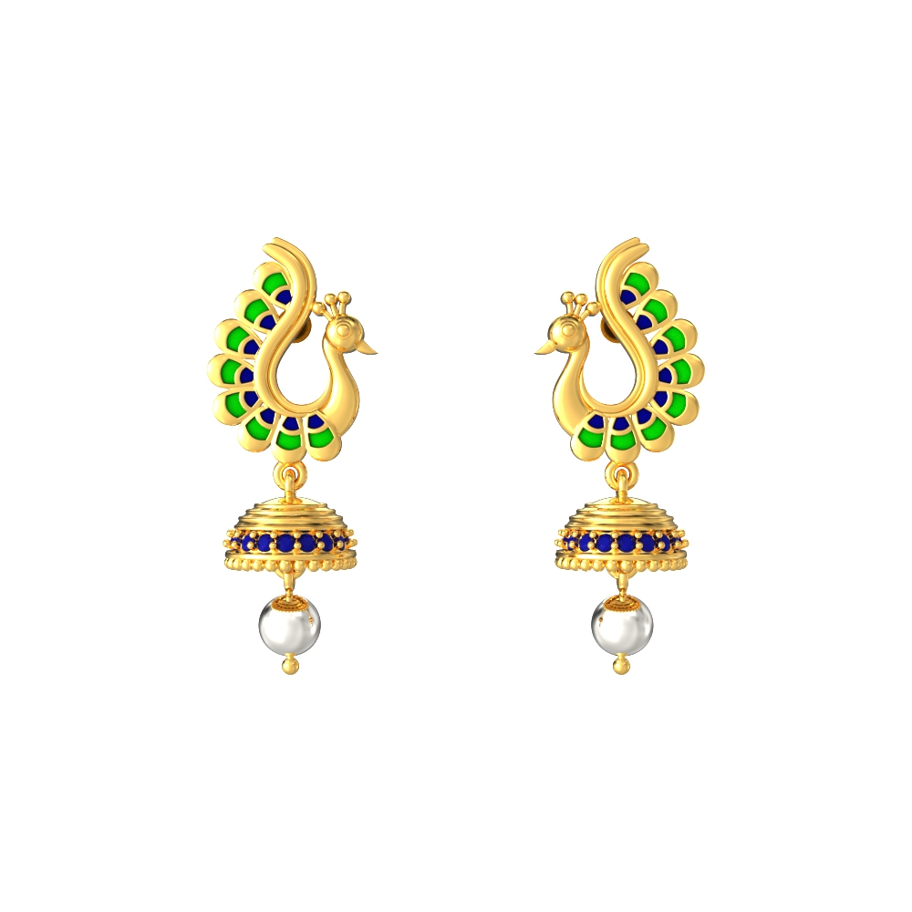 Traditional-Peacock-Gold-Earrings