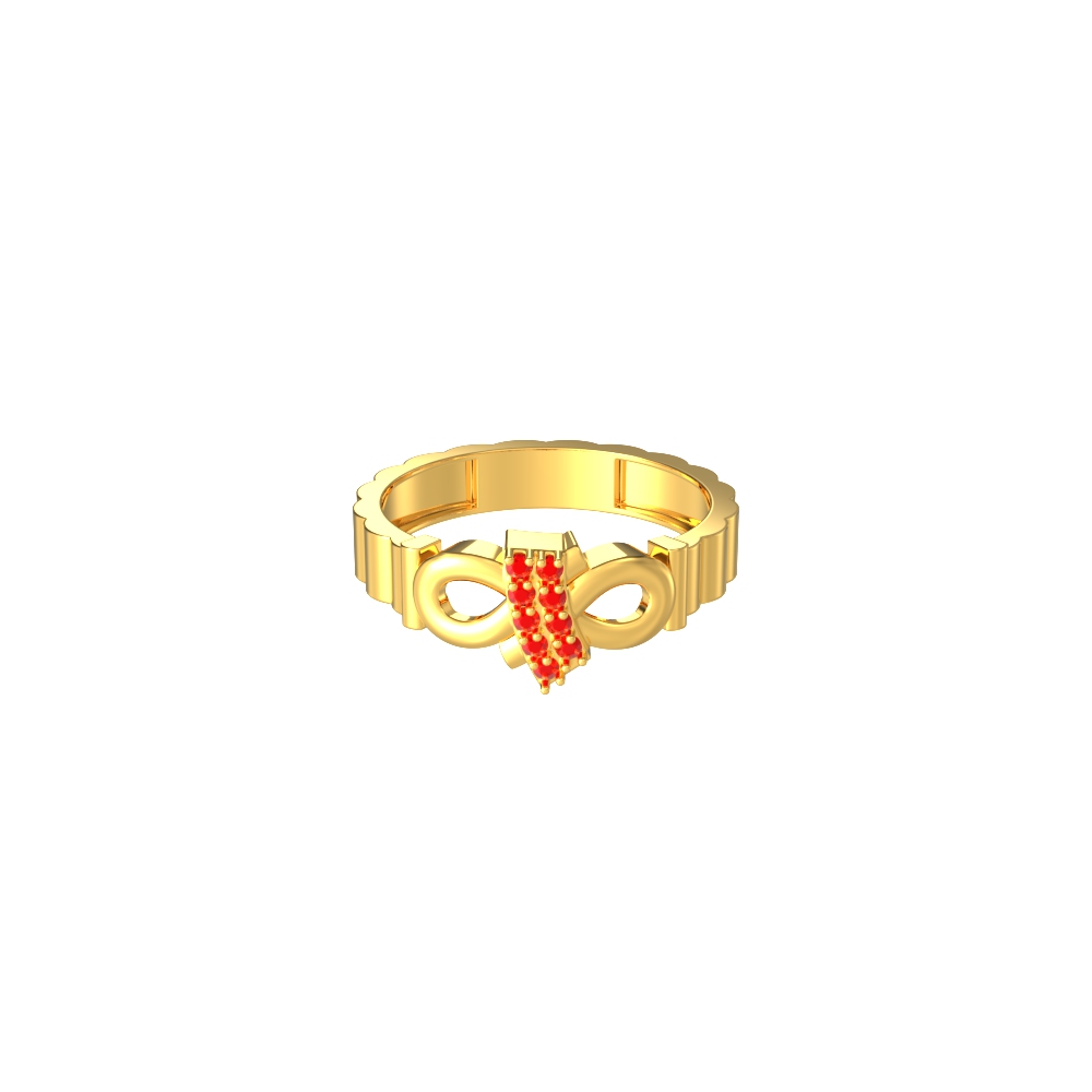 Bow Design Mens Gold Ring