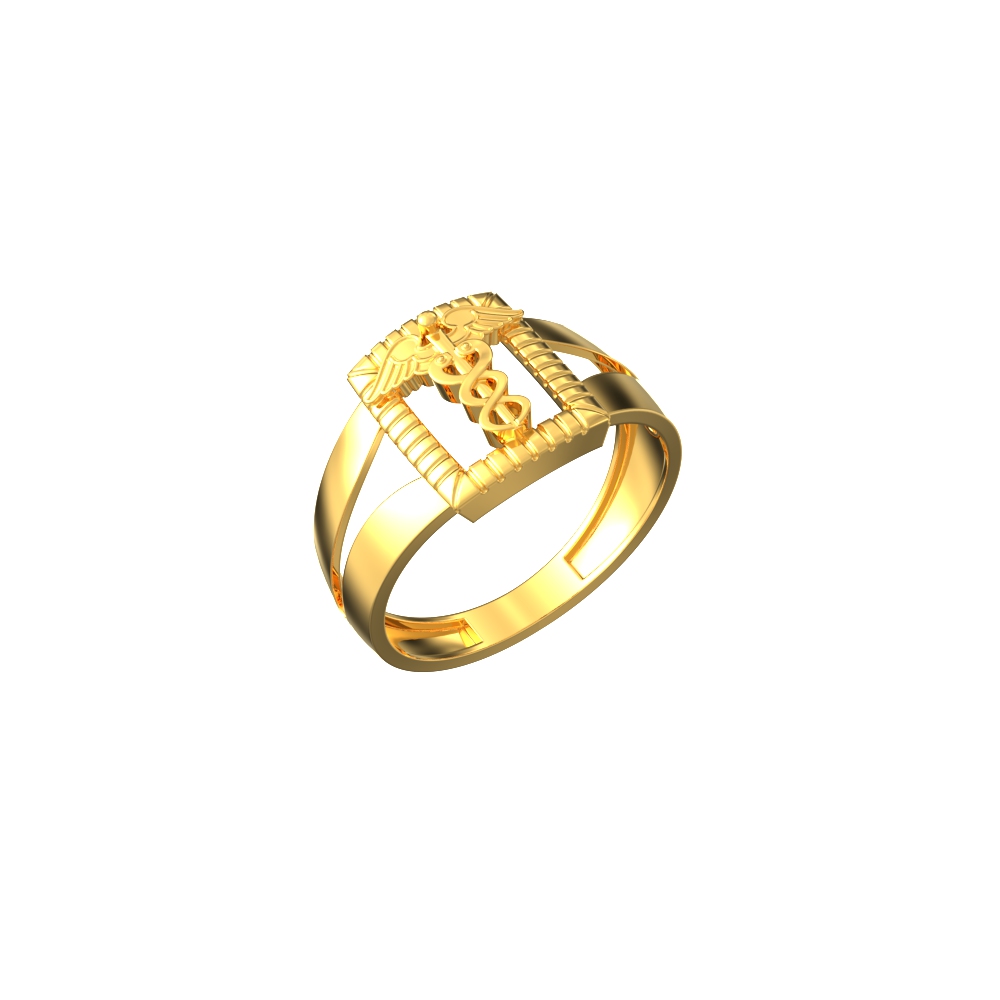 Caduceus Medical Symbol Men's Ring-r