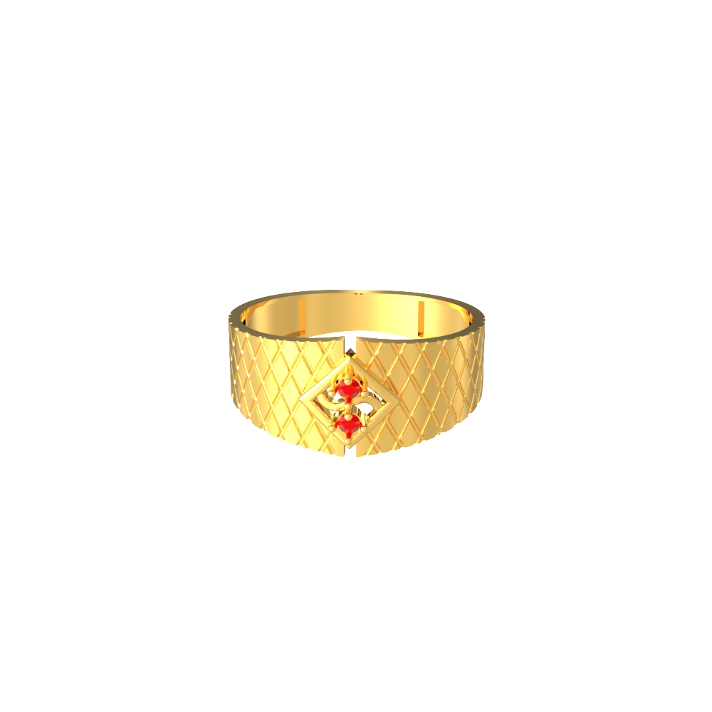 Duo Floral Stone Gold Ring