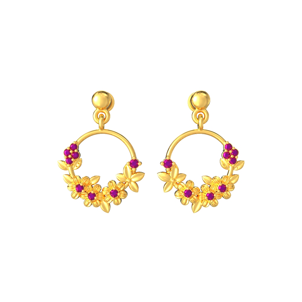 Thinnable Flower Gold Earring